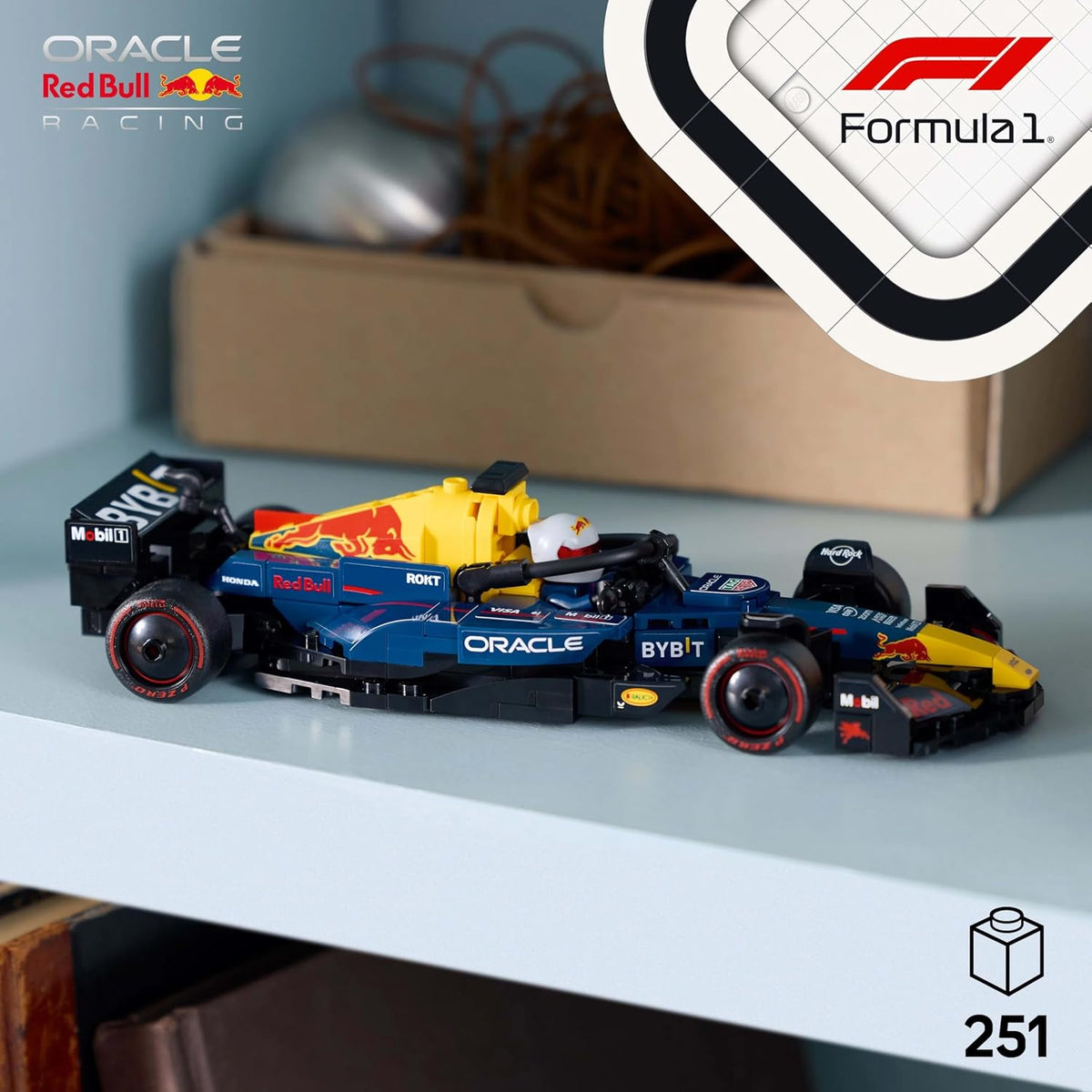 LEGO Speed Champions Oracle Red Bull Racing RB20 F1 Race Car Vehicle Set 77243 Building Blocks for 18+ Gift | Race Car Model for Adults, Collectible Driver Minifigure, Display Set, Gift for Motorsport Fans, 251 Pieces