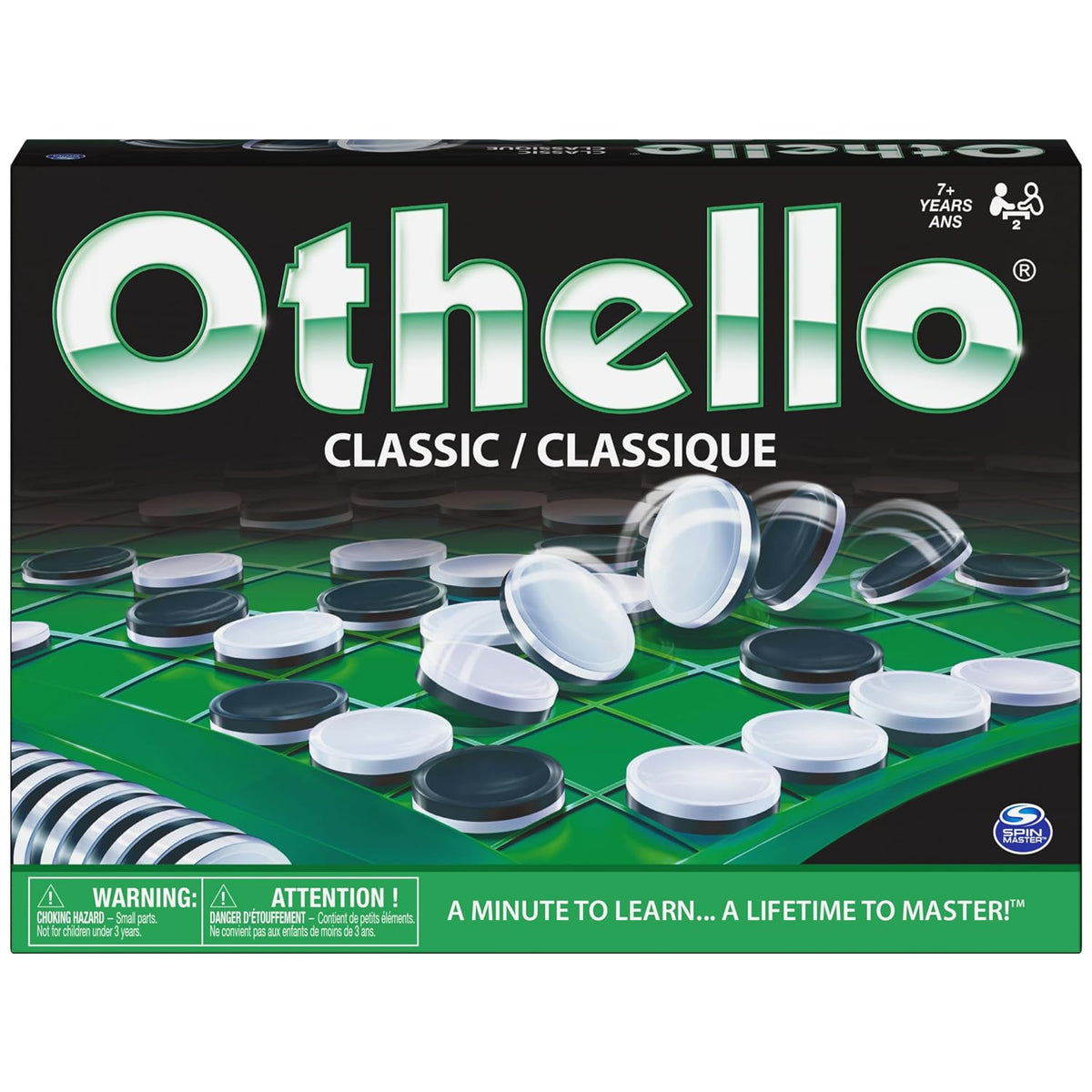 Othello, Strategy Classic Family Board Game 2-Player Reversi Brain Teaser STEM Math Skills, for Adults and Kids Ages 7 and up