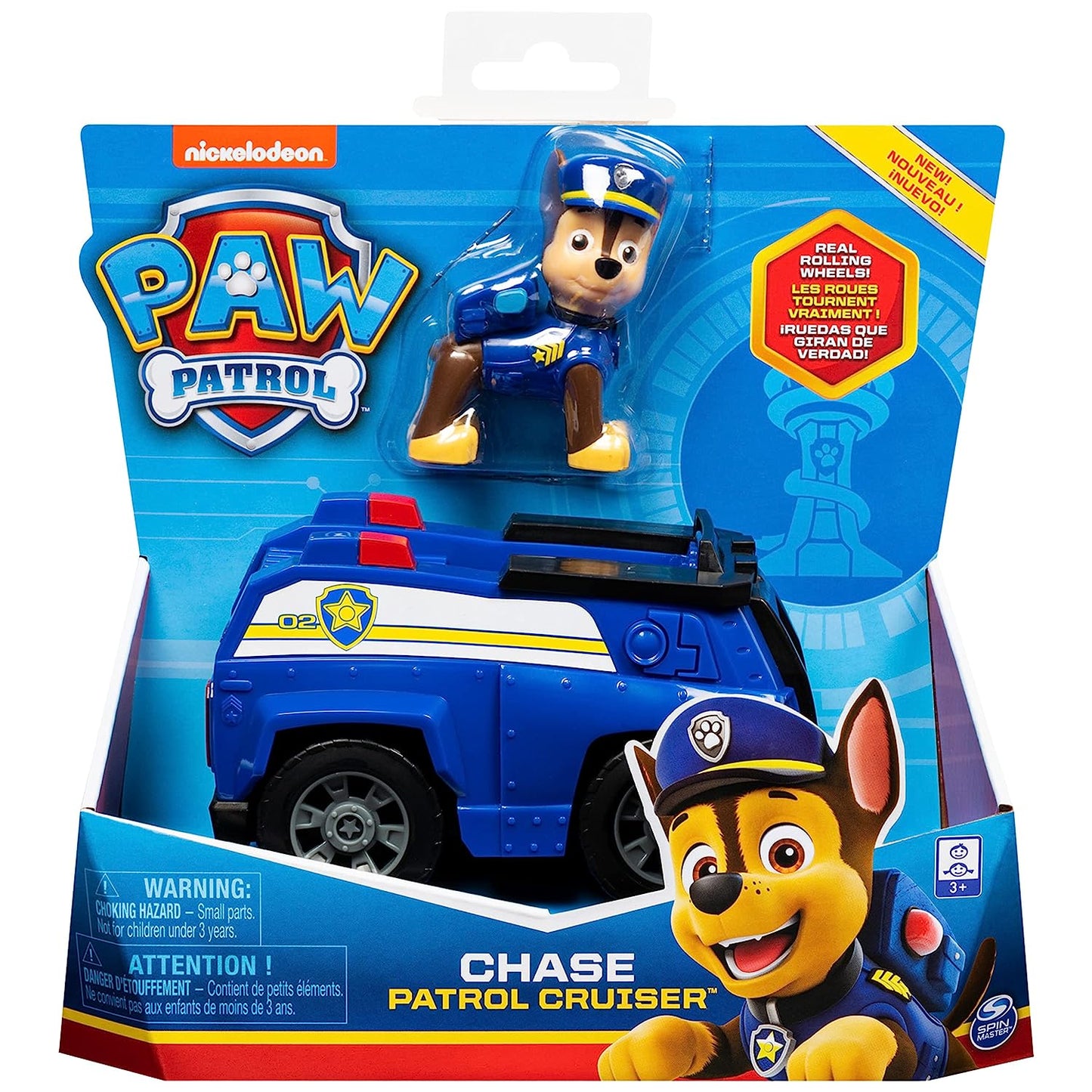 Paw Patrol Chase Patrol Cruiser Vehicle With Collectible Figure, For Kids Aged 3 And Up, Multicolor (6061799)