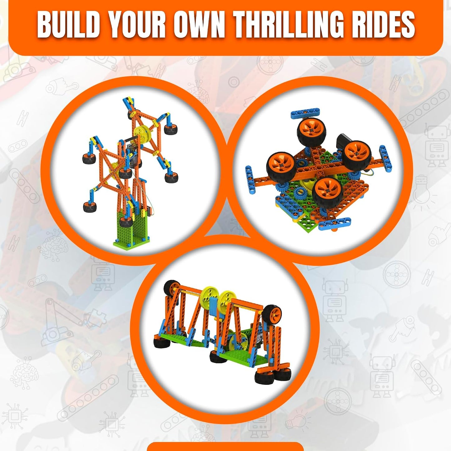 BLIX Robotix - Amusement Park, Science Kit, Educational DIY Building Set, Construction Toys, for 7+ Years Boys and Girls