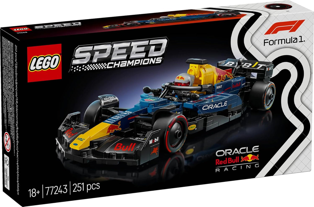 LEGO Speed Champions Oracle Red Bull Racing RB20 F1 Race Car Vehicle Set 77243 Building Blocks for 18+ Gift | Race Car Model for Adults, Collectible Driver Minifigure, Display Set, Gift for Motorsport Fans, 251 Pieces