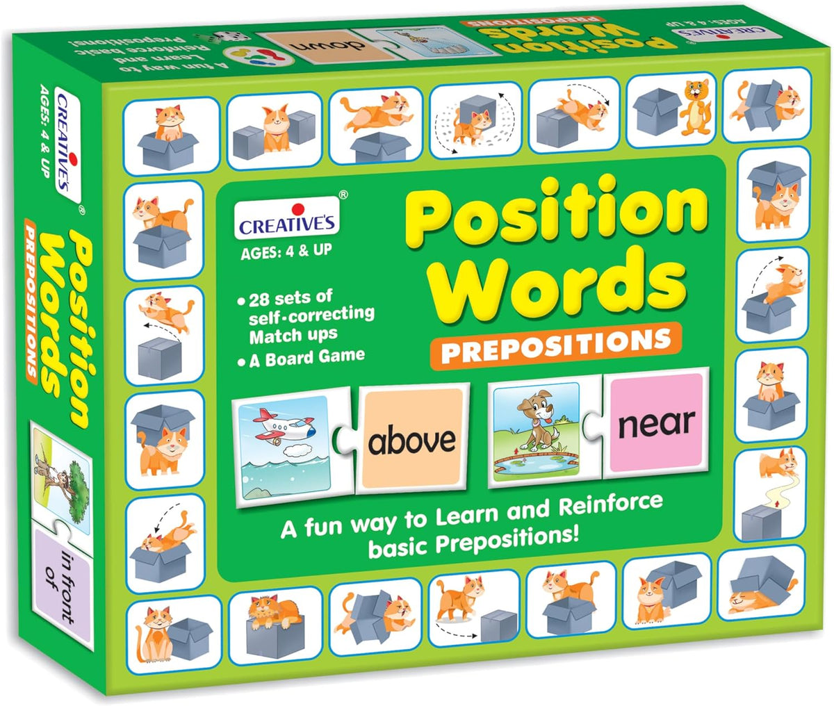 Creative's Position Words | Self-correcting Match-ups Puzzles | Board Game for kids | Learning & Educational Fun Game | Reinforce Basic Prepositions | Fun Learning Boards Game | Ages 8 & Up