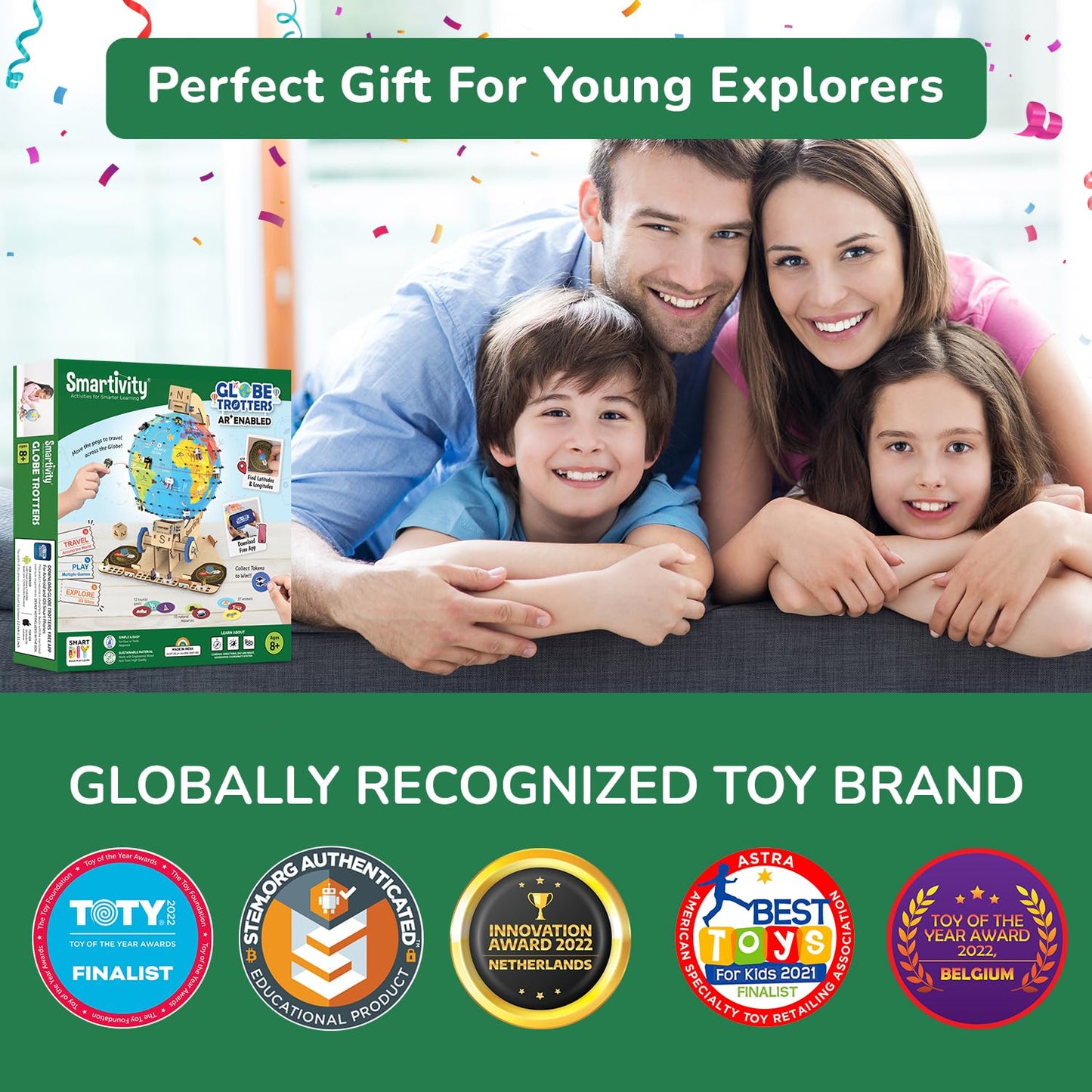 Smartivity Interactive Globe Model for Kids 8-14 Years | Build Your Own Globe with 1000+ Facts on Animals, Monuments & Places | Educational Birthday Gift for Kids