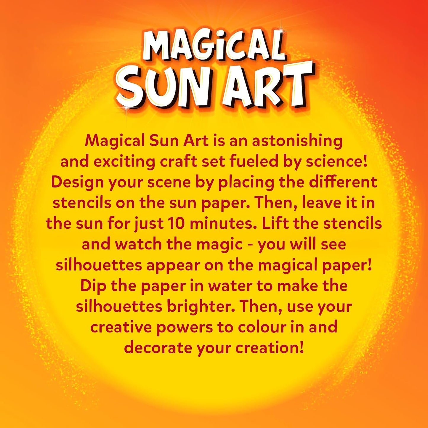 Skillmatics Magical Sun Art Kit – STEM Paper Craft Kit for Kids | Design with Stencils, Create with Sunlight, Colour with Markers, Indoor, Outdoor Play, Gifts for Ages 4-12