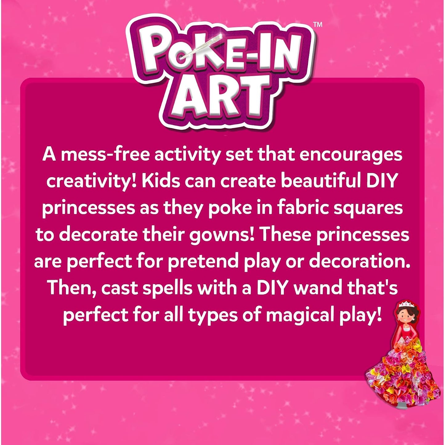 Skillmatics Poke-in Art – Magical Princesses, DIY Craft Kits | Mess-Free Creative Fun for Kids, Colourful Craft Activity, Gifts for Girls & Boys Ages 4, 5, 6, 7, 8, 9