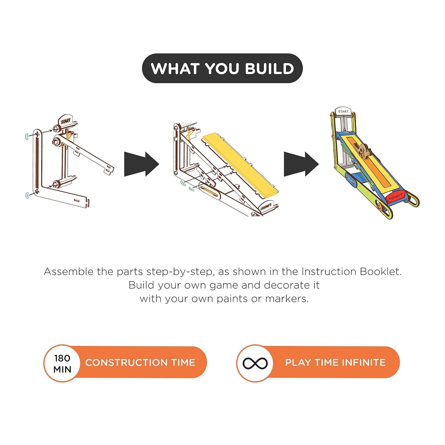 Smartivity Hop n Slide Slope Racing STEM Educational DIY Fun Toys, Educational & Construction based Activity Game for Kids 6 to 14, Gifts for Boys & Girls, Learn Science Engineering Project, Made in India