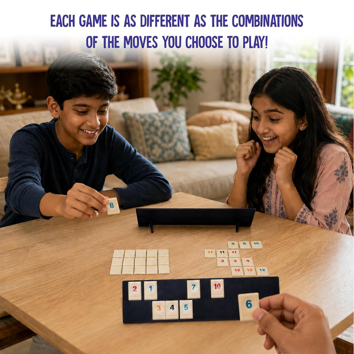 Funskool Original Rummikub Number, Classic Tile Game for Kids, 2-4 Players, Educational, Fun & Engaging, Perfect for Family Game Nights, Fast-Paced and Easy to Learn, Gift Set for Kids, Ages 7+ Years