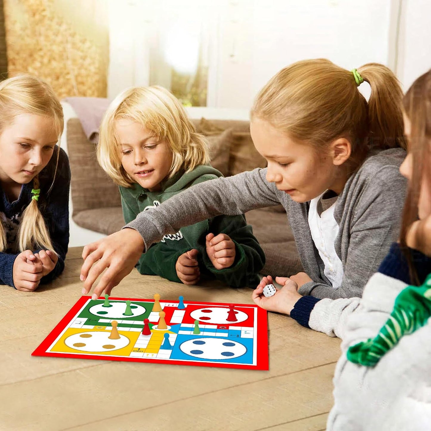 Webby Ludo with Snake and Ladders Double Sided Board Game | Portable Travel Set | Traditional Fun Family Game for Kids and Adults