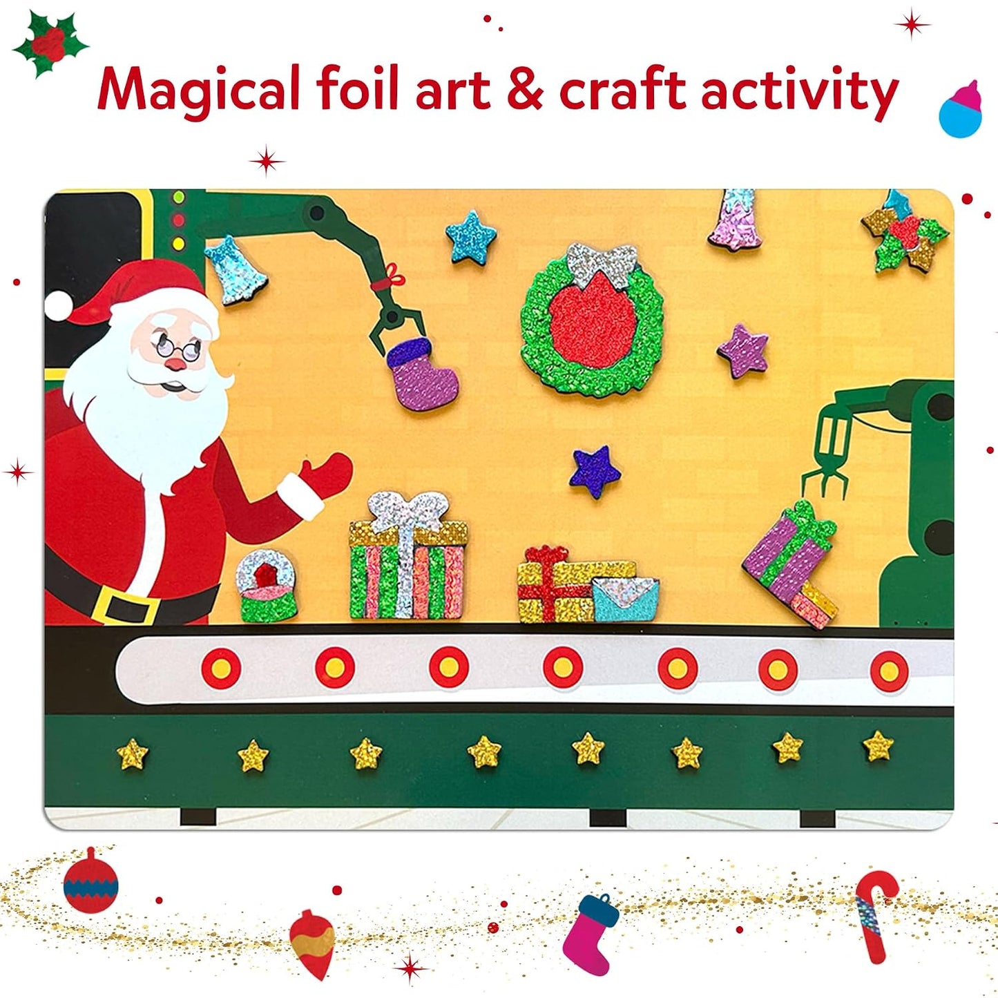 Skillmatics Foil Fun – Holiday Magic, Mess-Free Holiday Art & Craft Kit | DIY Foil Art Activity for Kids, Travel Toys, Gift for Boys & Girls Ages 4, 5, 6, 7, 8, 9