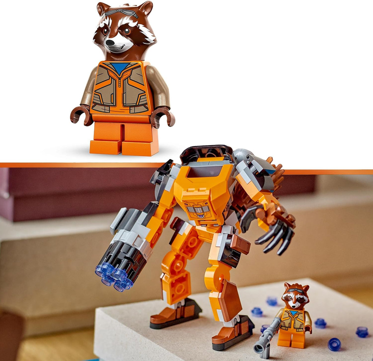 LEGO Marvel Rocket Mech Armour Set, Guardians of the Galaxy Racoon Buildable Action Figure Toy, Avengers Collectable Gift Idea for Kids 6 Plus Years Old 76243