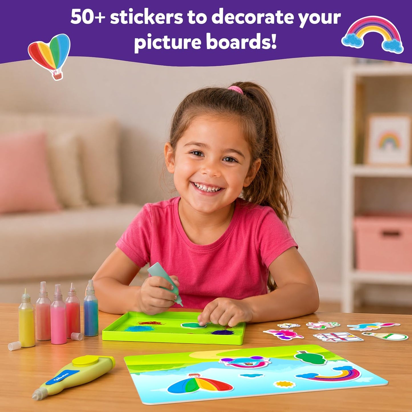 Skillmatics Sand Art – Mess-Controlled Unicorn & Princess Craft Activity | DIY Kit with 50+ Colourful Stickers, Creative Arts for Kids, Fun Hands-On Activity, Gifts for Ages 4, 5, 6, 7, 8, 9, 10