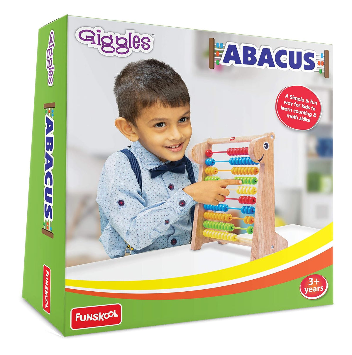 Giggles Funskool Abacus, Educational Counting Toy for Kids, Develops Early Math Skills & Number Recognition, Encourages Learning & Development, Preschool Activity Set, Gift Set for Kid, Ages 3+ Years