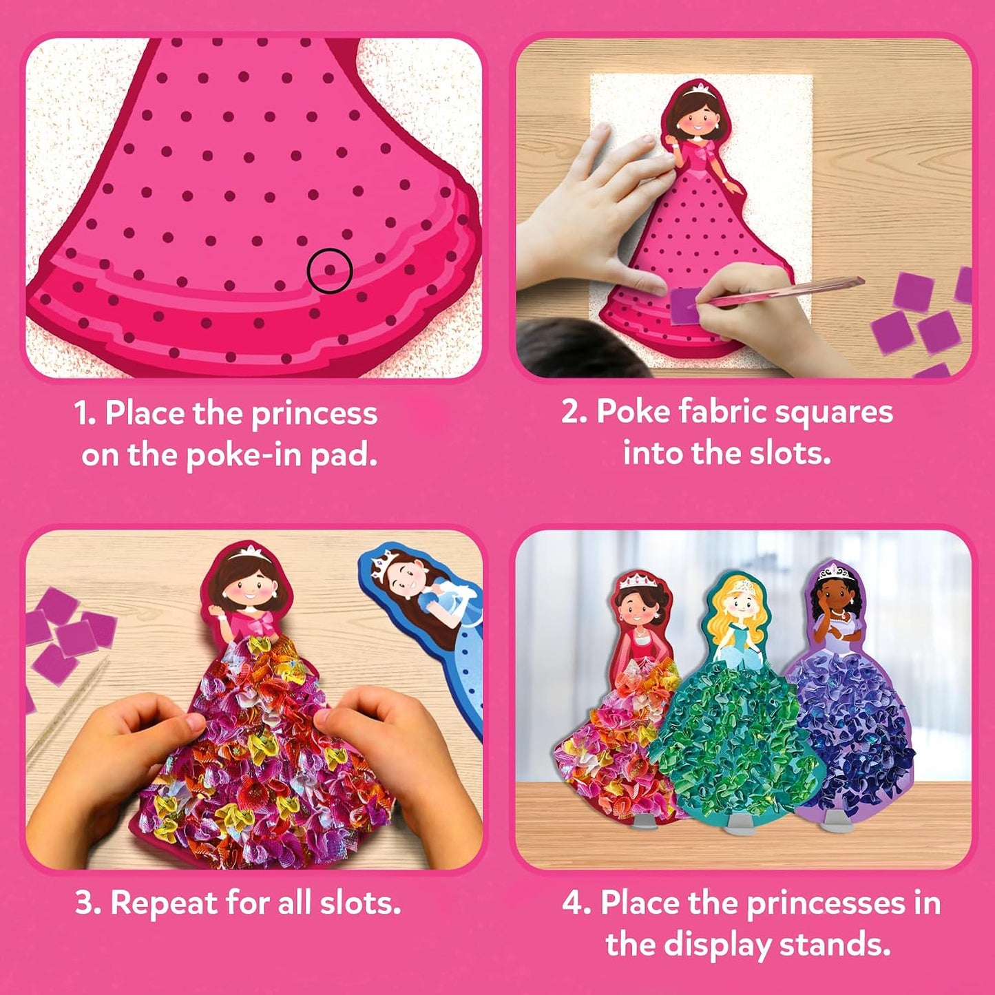 Skillmatics Poke-in Art – Magical Princesses, DIY Craft Kits | Mess-Free Creative Fun for Kids, Colourful Craft Activity, Gifts for Girls & Boys Ages 4, 5, 6, 7, 8, 9