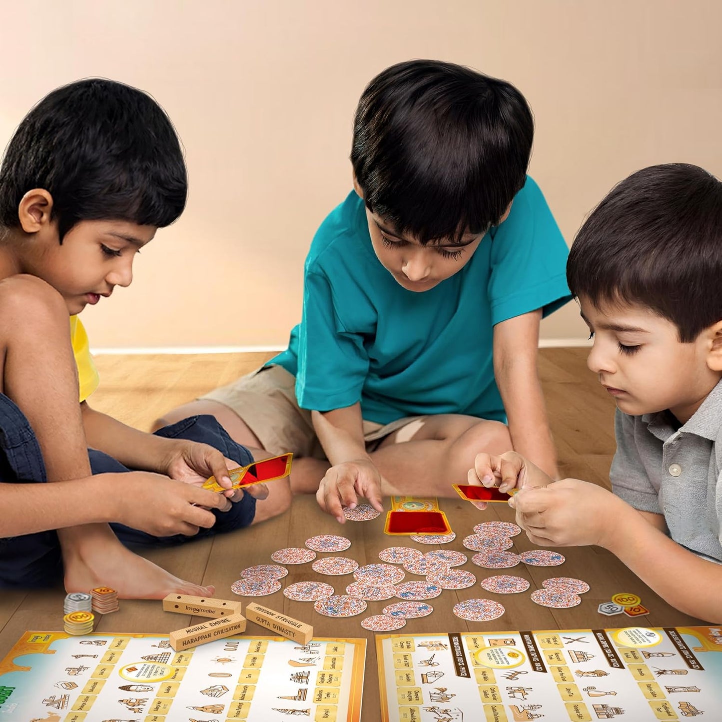 Imagimake Mapology History Quest India | Educational Board Game | Age 8+ | History board game: 84 artefact tokens, 4 discovery lenses, 3 dice & 90 coins; explore 8 eras of Indian history & 80+ facts