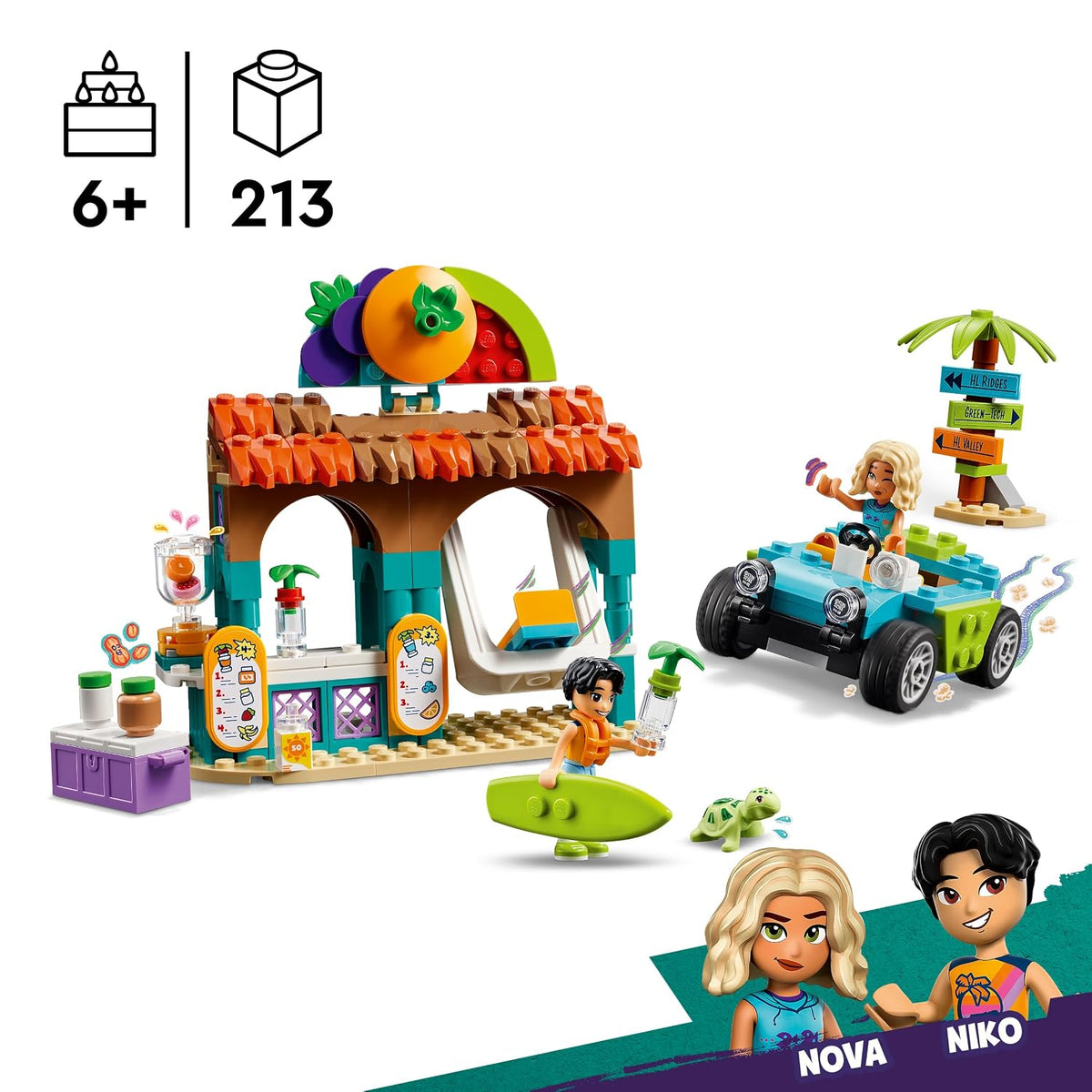LEGO Friends Beach Smoothie Stand, Play Food Set 42625 Building Blocks Toys for 6+ Gift for Boys and Girls