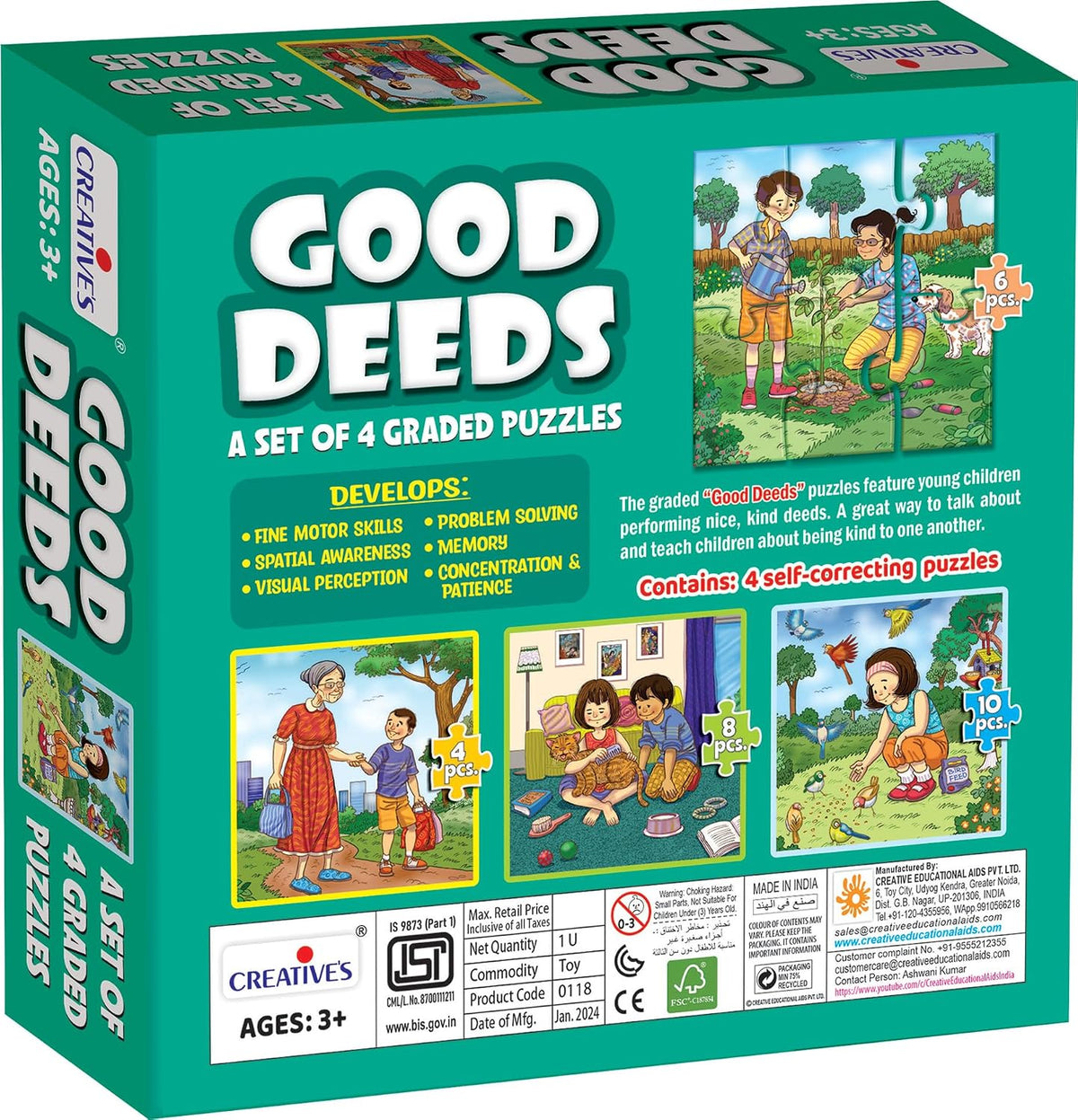 Creative’s Good Deeds Educational Puzzles Set for Kids Preschool Learning Toy Social Skills Problem Solving Early Development Screen Free Learning Activity Game for Children Age 3 Years and Above