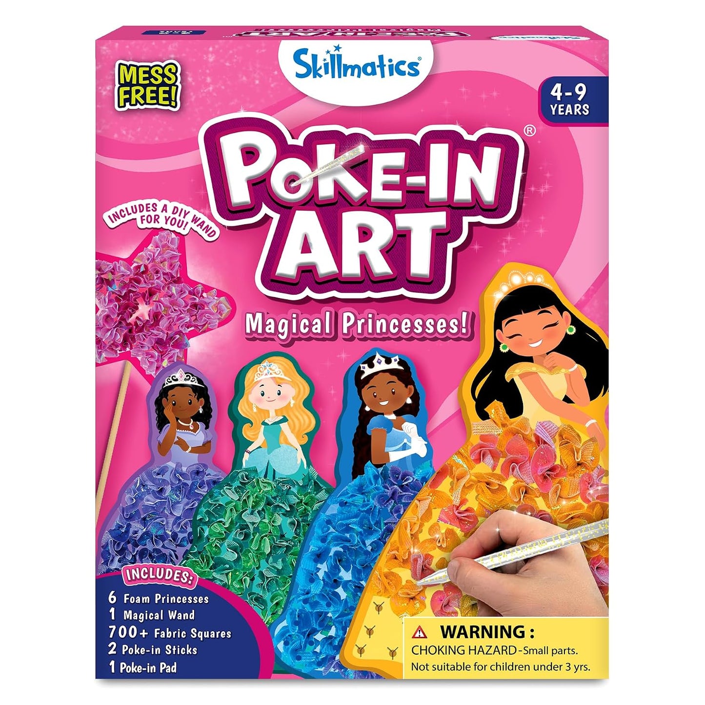 Skillmatics Poke-in Art – Magical Princesses, DIY Craft Kits | Mess-Free Creative Fun for Kids, Colourful Craft Activity, Gifts for Girls & Boys Ages 4, 5, 6, 7, 8, 9