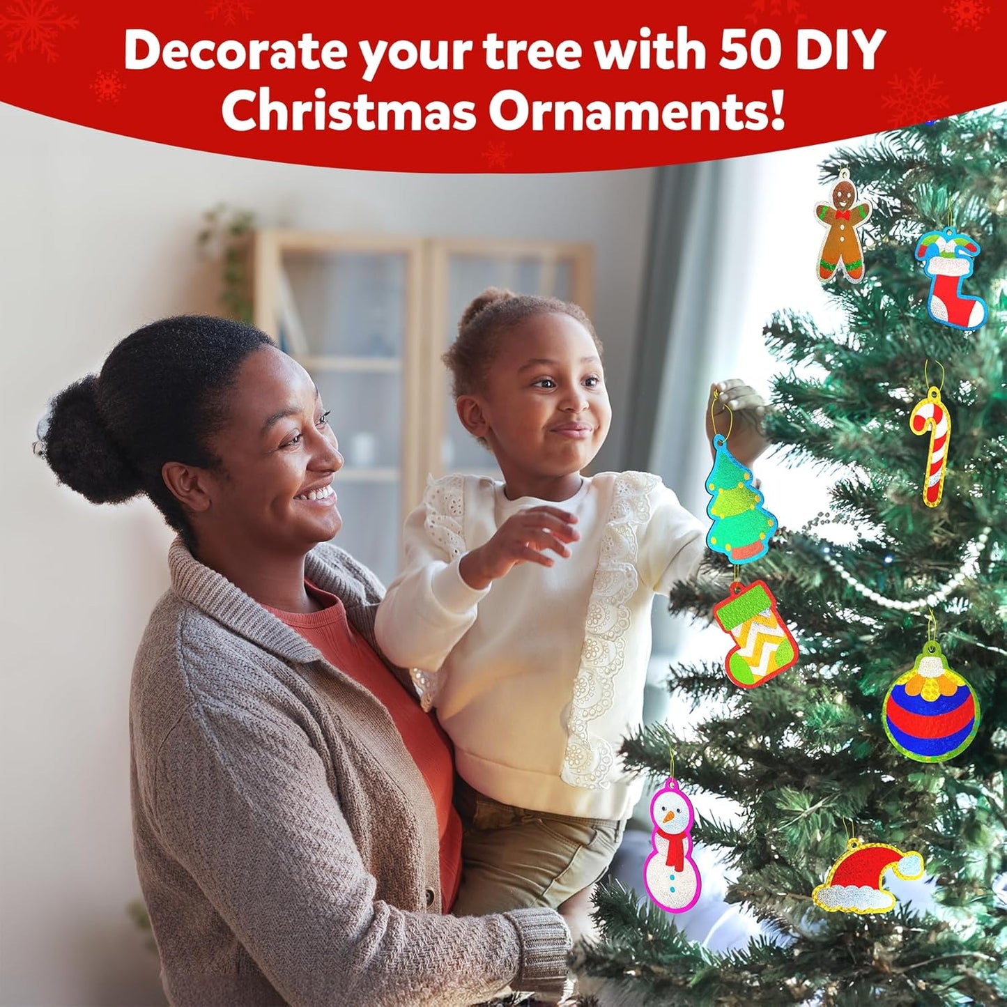 Skillmatics Foil Fun Christmas Ornaments, Foil Art, Gifts for Boys & Girls | DIY Foil Art Activity for Kids, 250+ Stickers Travel Toys, Stocking Stuffers, Mess-Free, Screen-Free, Ages 4, 5, 6, 7, 8, 9
