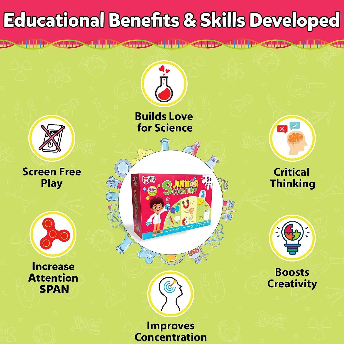 Junior Scientist 2 Science Kit for Kids | 35+ Science Experiments | STEM Kit for Kids | DIY Kit with Materials | Educational Toys & Learning Toys for 6-12 Year Old Boys & Girls
