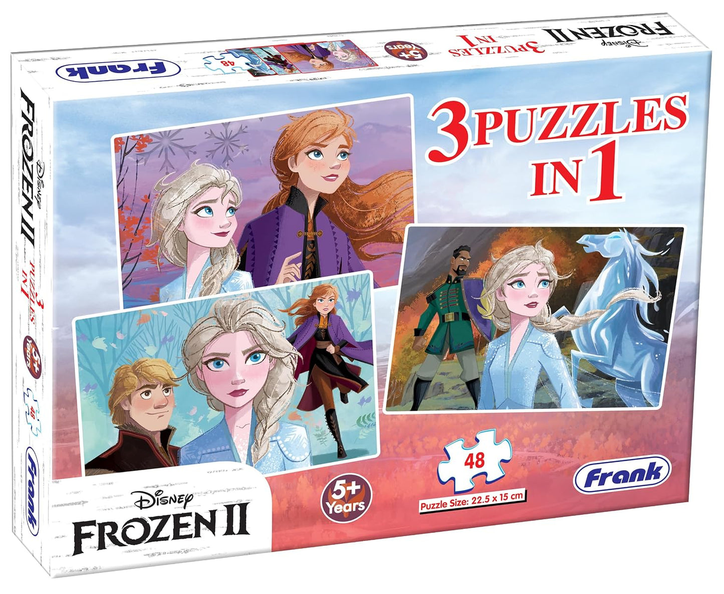 Frank Disney Frozen II Jigsaw Puzzle (48 Pieces) – 3-in-1 Puzzle for Kids 5 Years & Above – Fun & Challenging Brain Booster Game for Enhanced Focus and Memory Skills – 11317