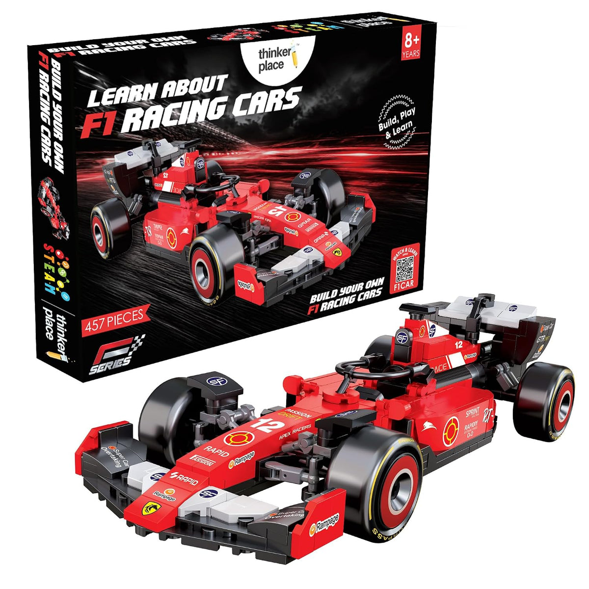 Lightning F1 Race Car Building Block Toy Set for 7+ (457 Pieces) Gifting for Boys and Girls