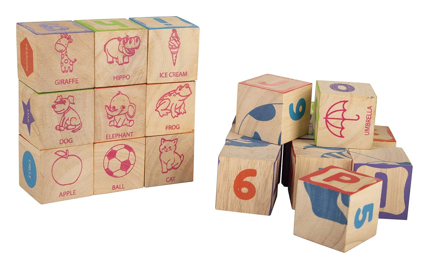 Giggles Funskool Info Cubes, Educational Learning Blocks with Alphabet, Numbers, Colors, Shapes & Picture Puzzle, Development Toy for Kids, Preschool Activity Set, Gift Set for Kid, Ages 3+ Years