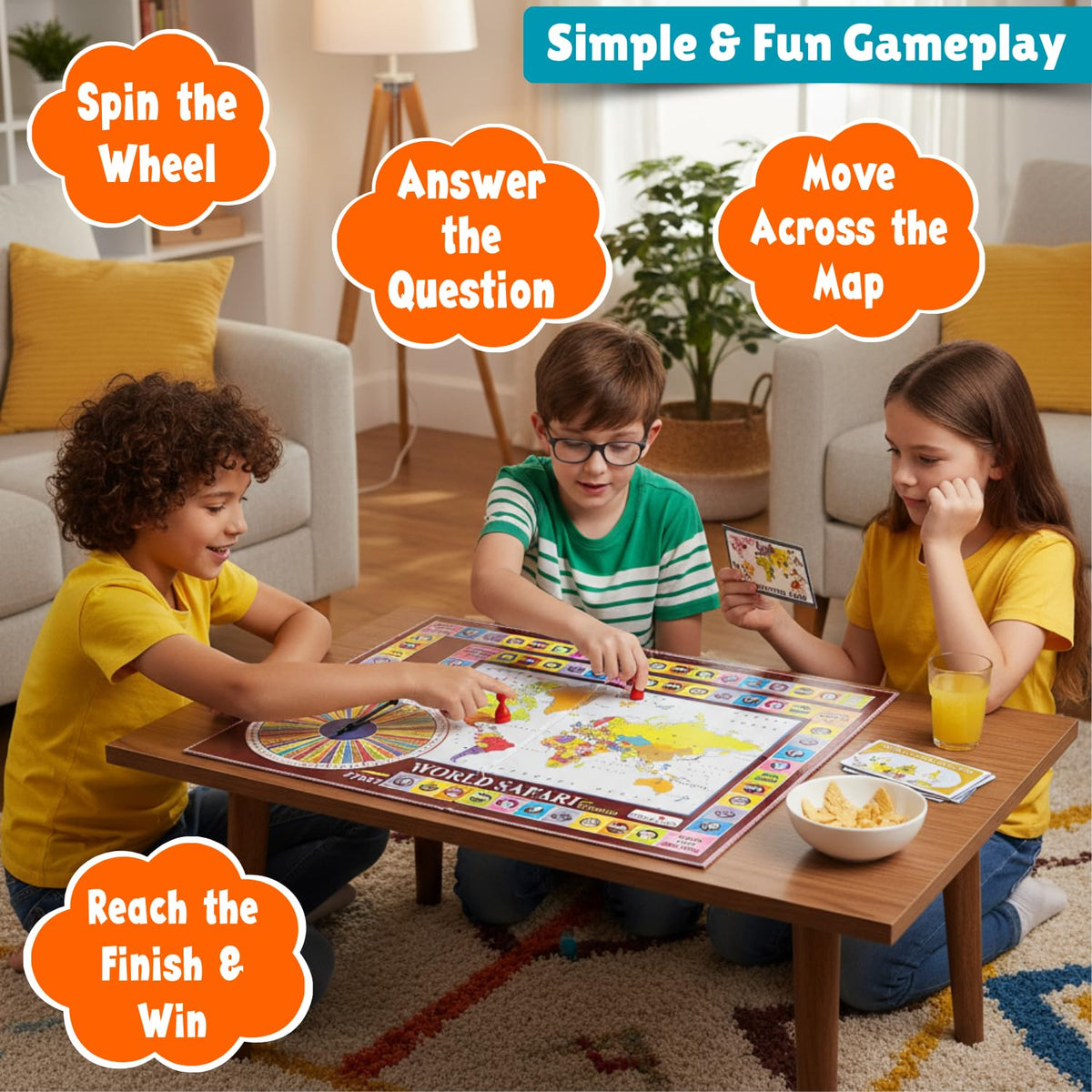 Creative's World Safari Premium Educational Geography Board Games for Kids Age 9+, World Map Quiz Game with 864 Questions & Answers Countries, Capitals & General Knowledge Learning Game 2-6 Players