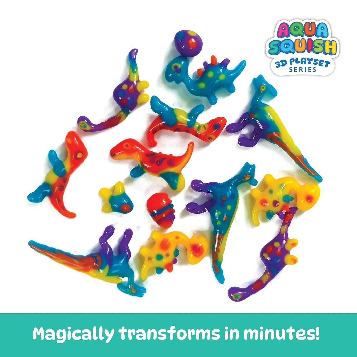 Aqua Squish Kit | Make 3D Colourful and Soft Squishy | Magic Water Elf Gel Toys for Girls and Boys (Dinosuar Planet)
