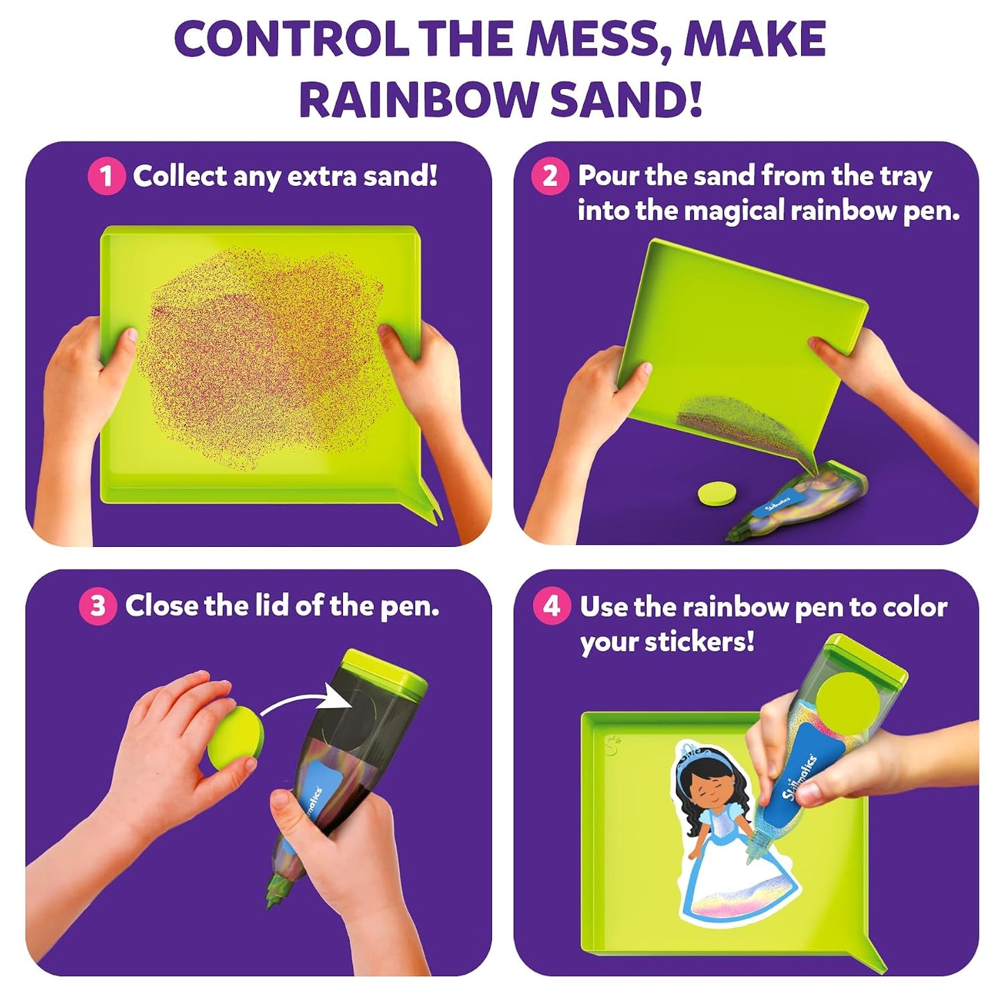 Skillmatics Sand Art – Mess-Controlled Unicorn & Princess Craft Activity | DIY Kit with 50+ Colourful Stickers, Creative Arts for Kids, Fun Hands-On Activity, Gifts for Ages 4, 5, 6, 7, 8, 9, 10