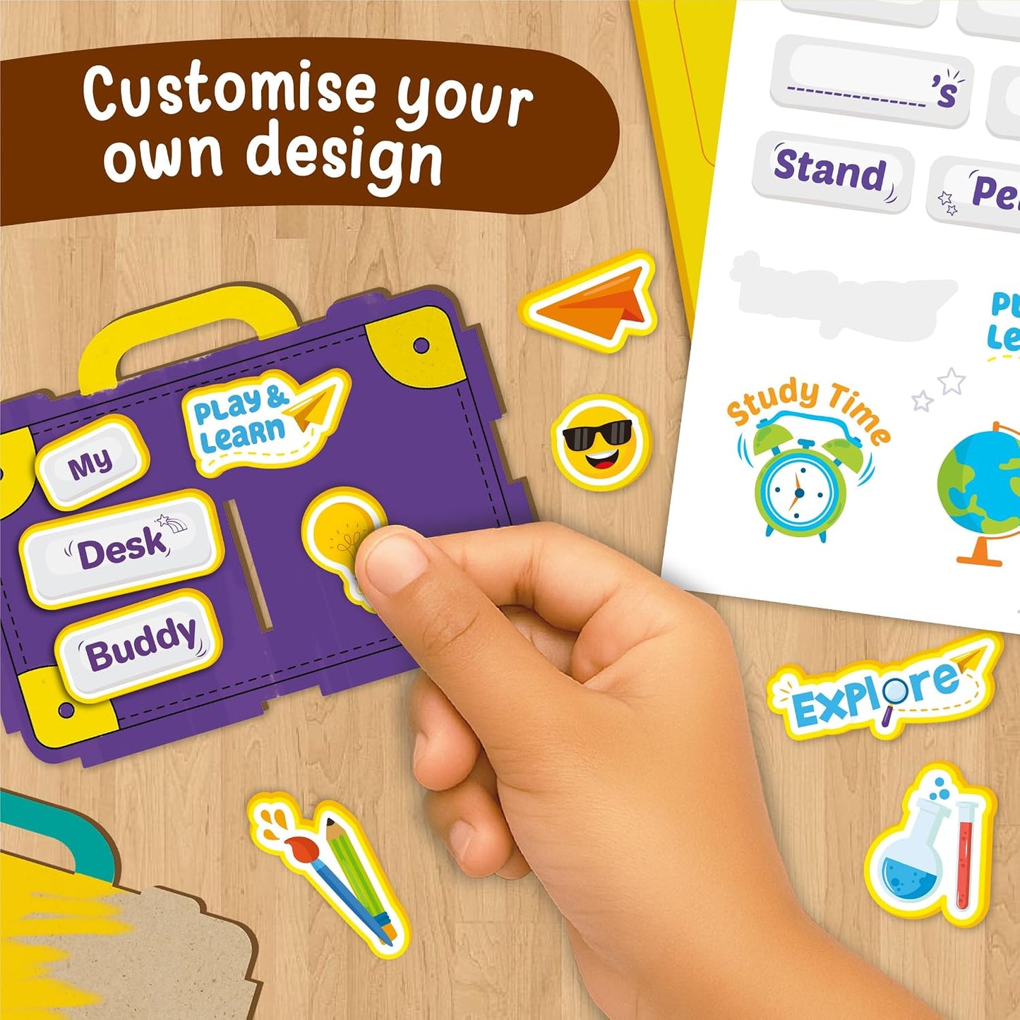 Imagimake DIY Wood Art Pen Stand | Make Customized Wooden Pen Stand | Colouring & Painting DIY Kit | Birthday Gift for Kids Age 5,6,7,8 | Art & Craft Kit for 6 Year Old Kids