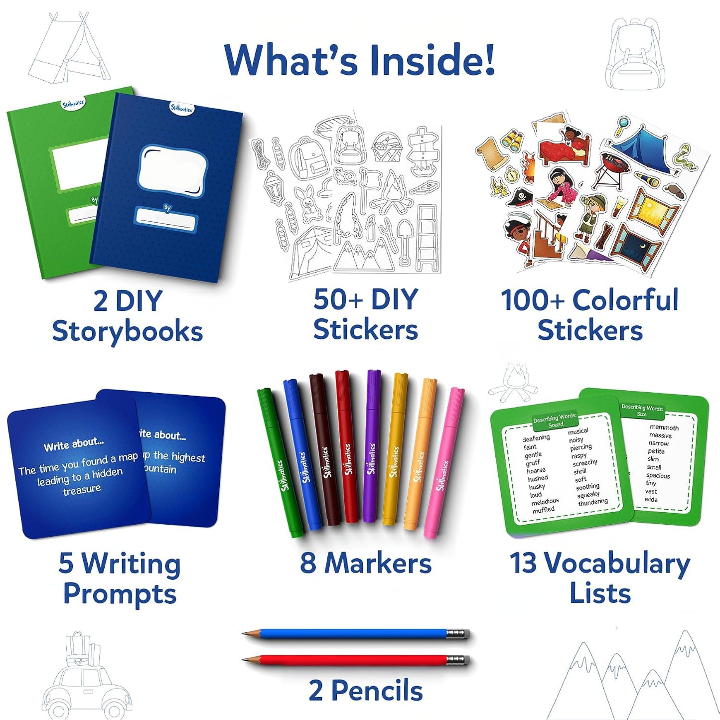 Skillmatics Storybook Art Kit – DIY Craft & Writing Kit with 150+ Stickers | Create Adventure Stories, Scrapbooking & Journal Activity, Screen-Free Fun, Gifts for Kids Ages 5–10