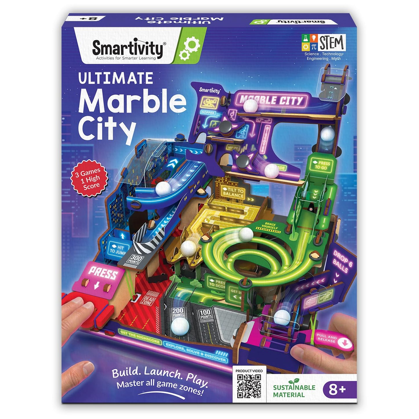 Smartivity Ultimate Marble City for Kids 8-14 Years | 3in1 Spiral, Maze & Hopper Game Zones | Build & Play STEM Toy | Birthday Gift for Boys & Girls Ages 8-14 Years