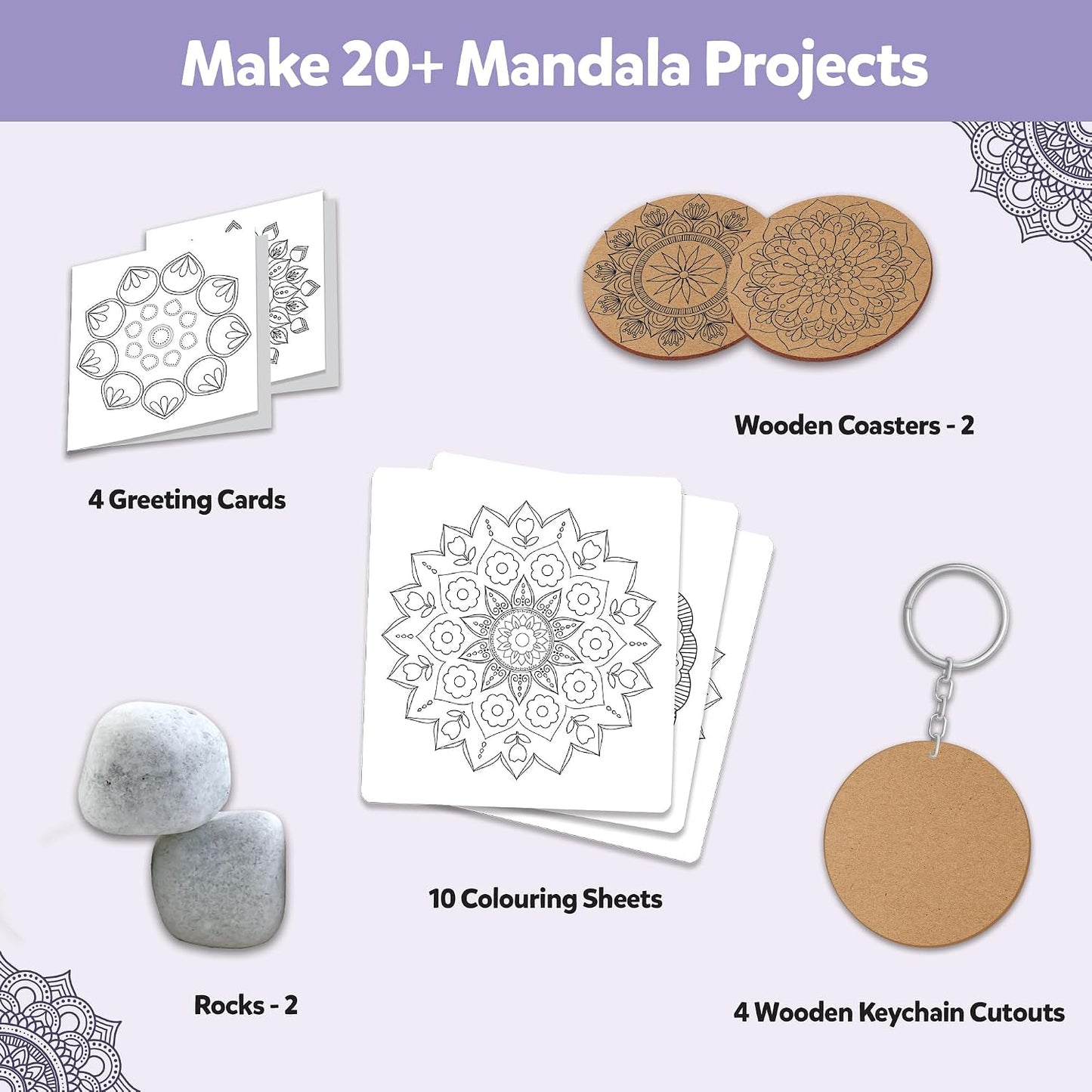 Little Berry Mandala Madhubani Painting Kit | Ultimate Mandala Art Kit for Adults | All-Inclusive Art and Craft Kit for Girls | Create 20+ Projects | Gifts for Girls Age 10-12