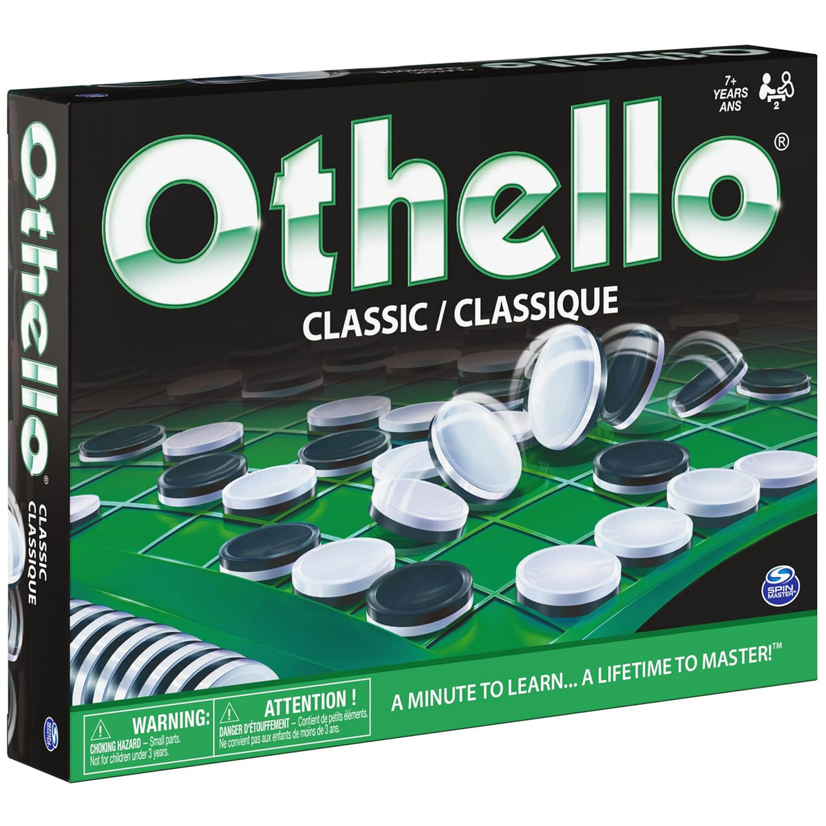 Othello, Strategy Classic Family Board Game 2-Player Reversi Brain Teaser STEM Math Skills, for Adults and Kids Ages 7 and up