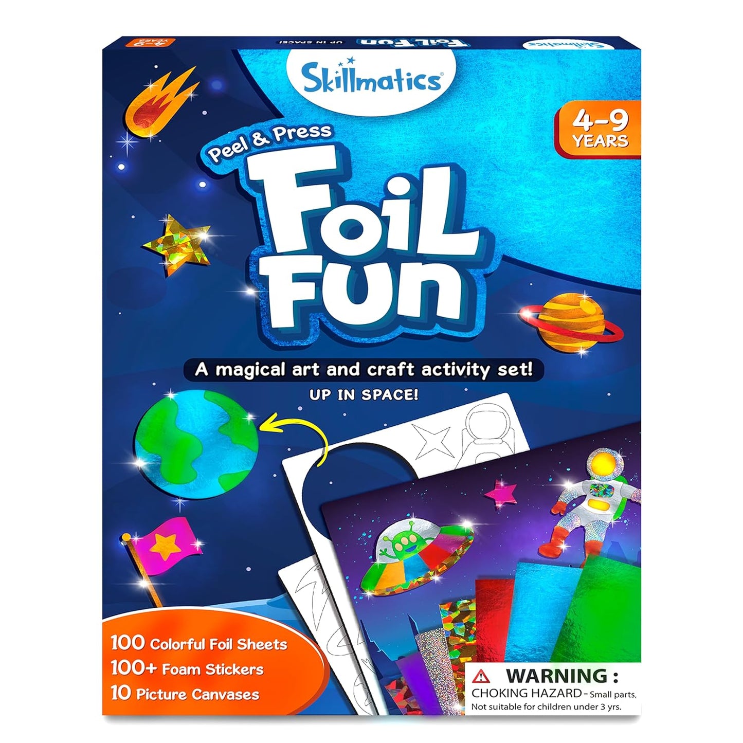 Skillmatics Foil Fun – Space, No Mess Art & Craft Kit for Kids | DIY Creative Activity, Travel Toys, Perfect Gifts for Girls & Boys Ages 4, 5, 6, 7, 8, 9