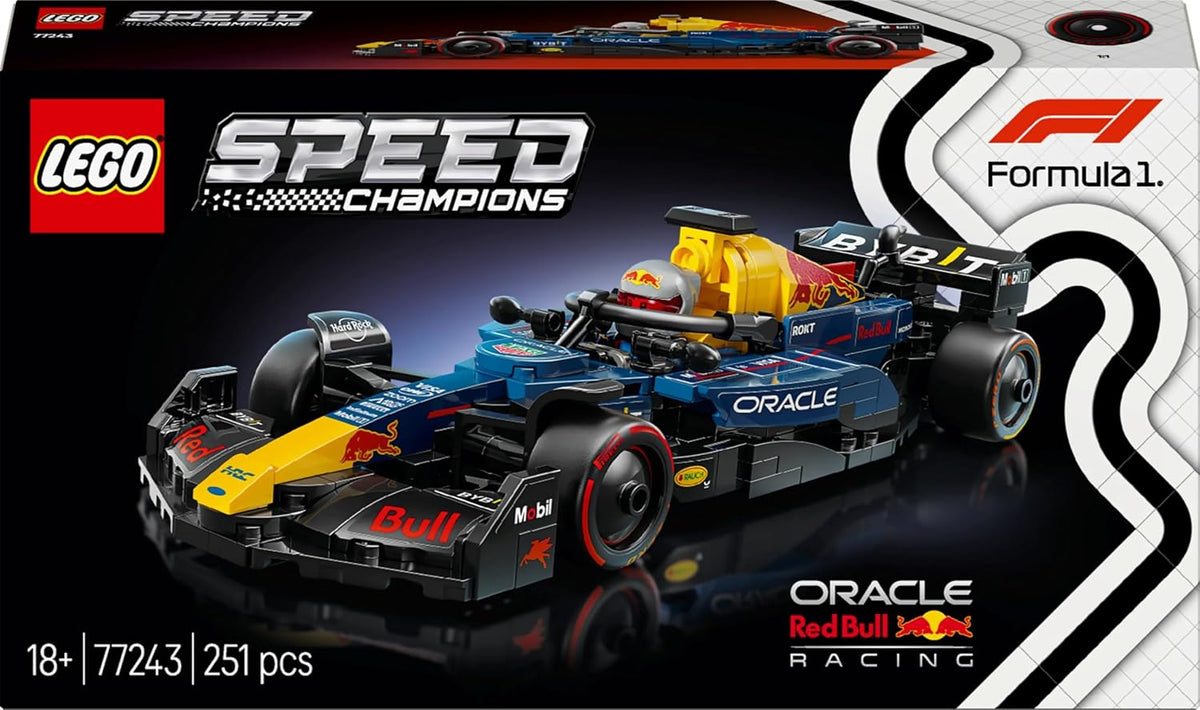 LEGO Speed Champions Oracle Red Bull Racing RB20 F1 Race Car Vehicle Set 77243 Building Blocks for 18+ Gift | Race Car Model for Adults, Collectible Driver Minifigure, Display Set, Gift for Motorsport Fans, 251 Pieces