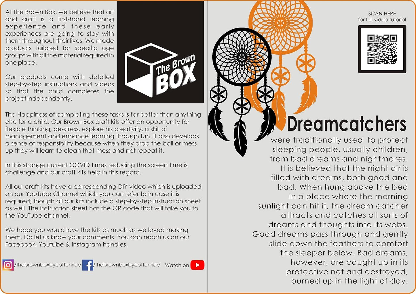 DIY Dream Catcher Making Kit.Pack of 6.Craft Kit.Art and Craft Kit.Return Gift.Birthday Return Gift.Multi Colour.The Brown Box.