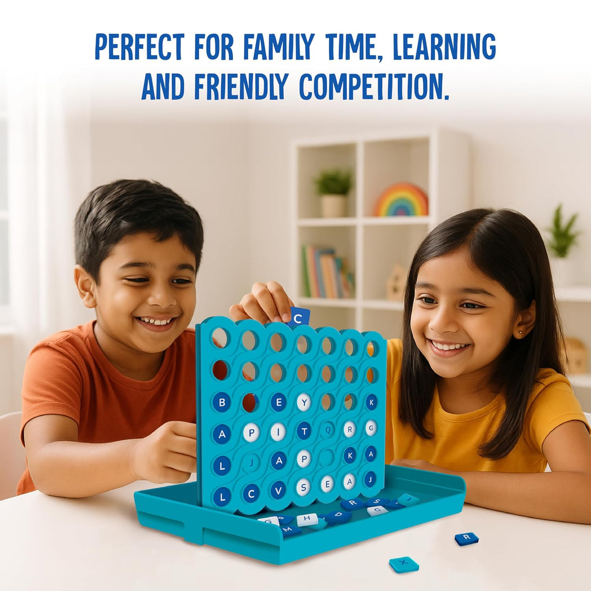 Funskool Word Build, Master The Art of Building Words, Strategy Game, Board Game for Kids, Adults, Educational, 2+ Players, Family Fun, Activity Toy for Childrens, Gift Set for Kid, Ages 6+ Years