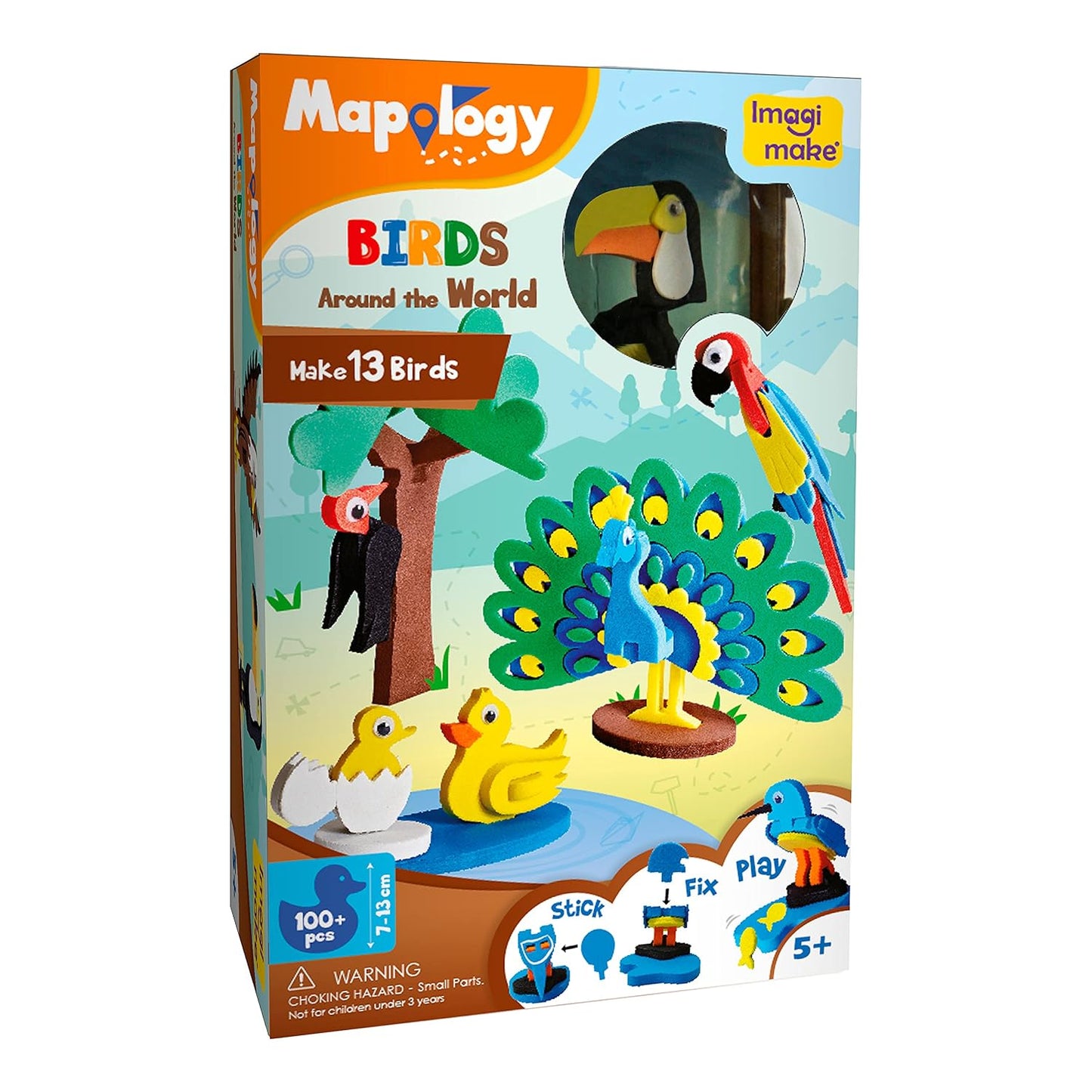 Imagimake Mapology Birds Around The World | Make 13 Miniature Models| 3D Puzzle for Kids | Birthday Gift for Girls & Boys | Educational Toys for 5,6,7,8,9 Years
