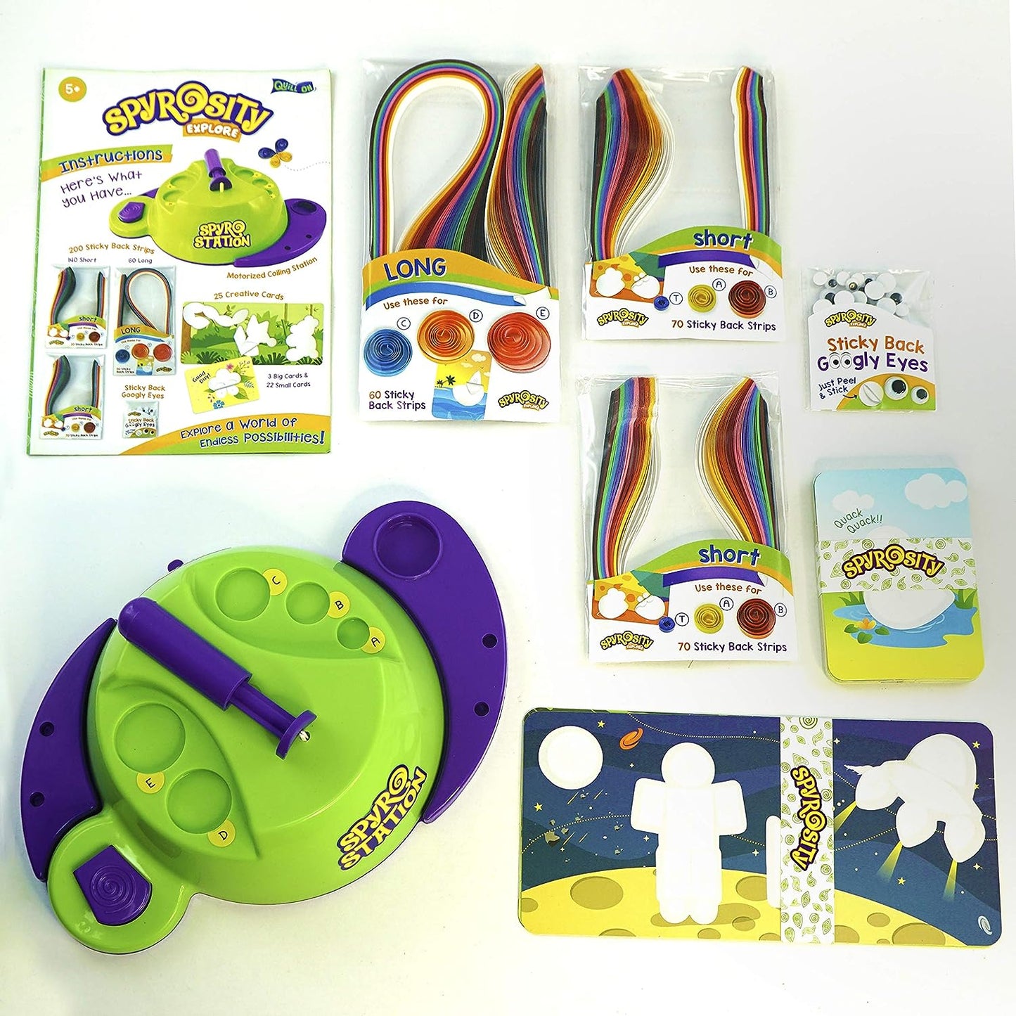 Quill On Spyrosity Spyrosity 3D Crinklers Explore Quilling Based Creative Toy and Activity Set with Patent Pending Motorized Tool for Boys and Girls Above 5 Years (Multicolour)