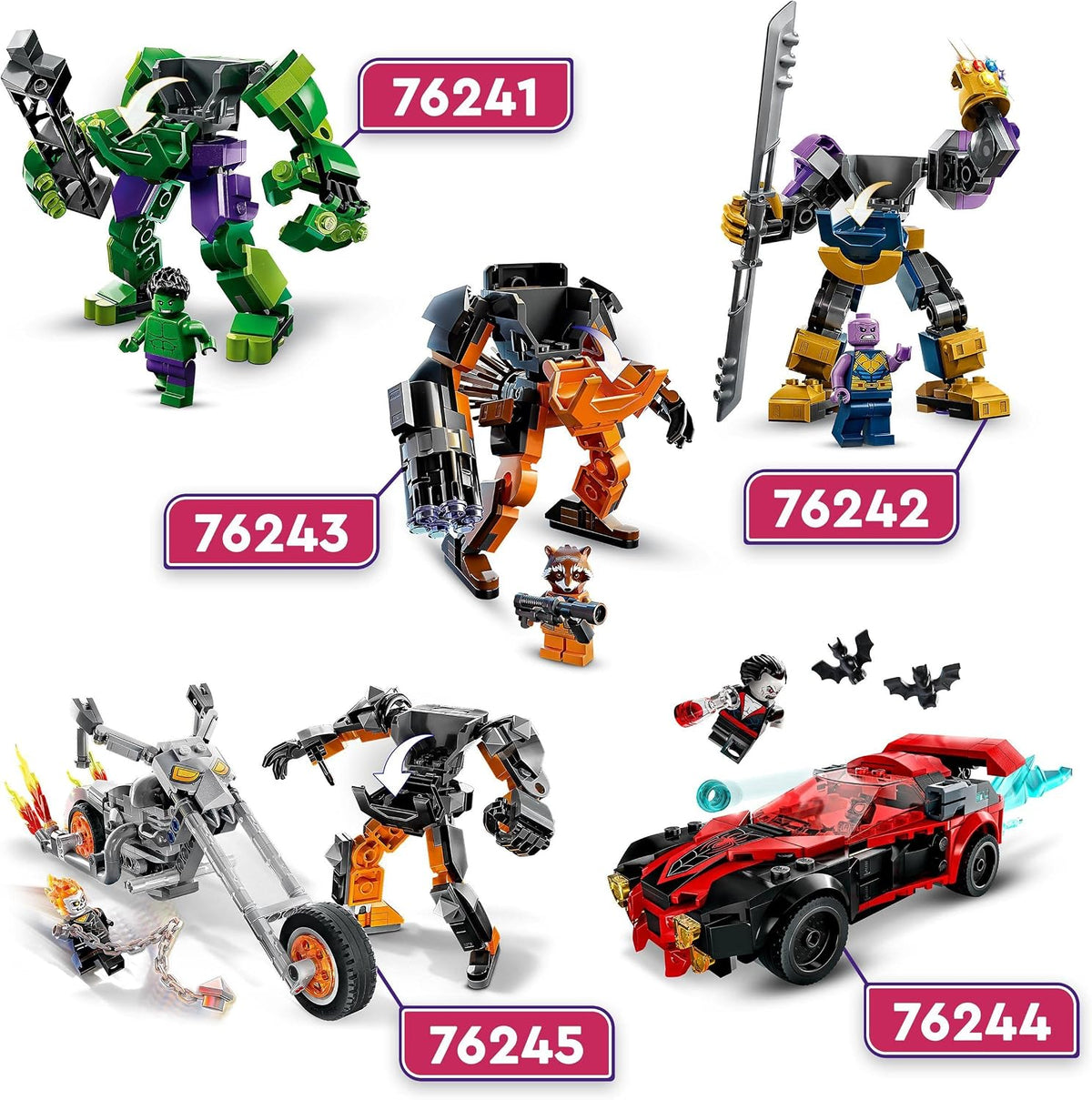 LEGO Marvel Rocket Mech Armour Set, Guardians of the Galaxy Racoon Buildable Action Figure Toy, Avengers Collectable Gift Idea for Kids 6 Plus Years Old 76243