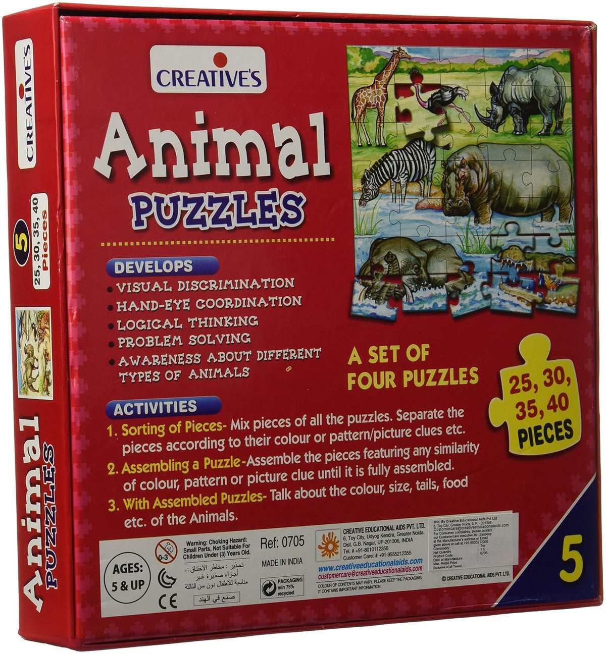 0705 Animal Puzzle No. 5 (25 to 40 Piece) & 0706 Animal Puzzle No. 6 (30 to 48 Piece) Combo