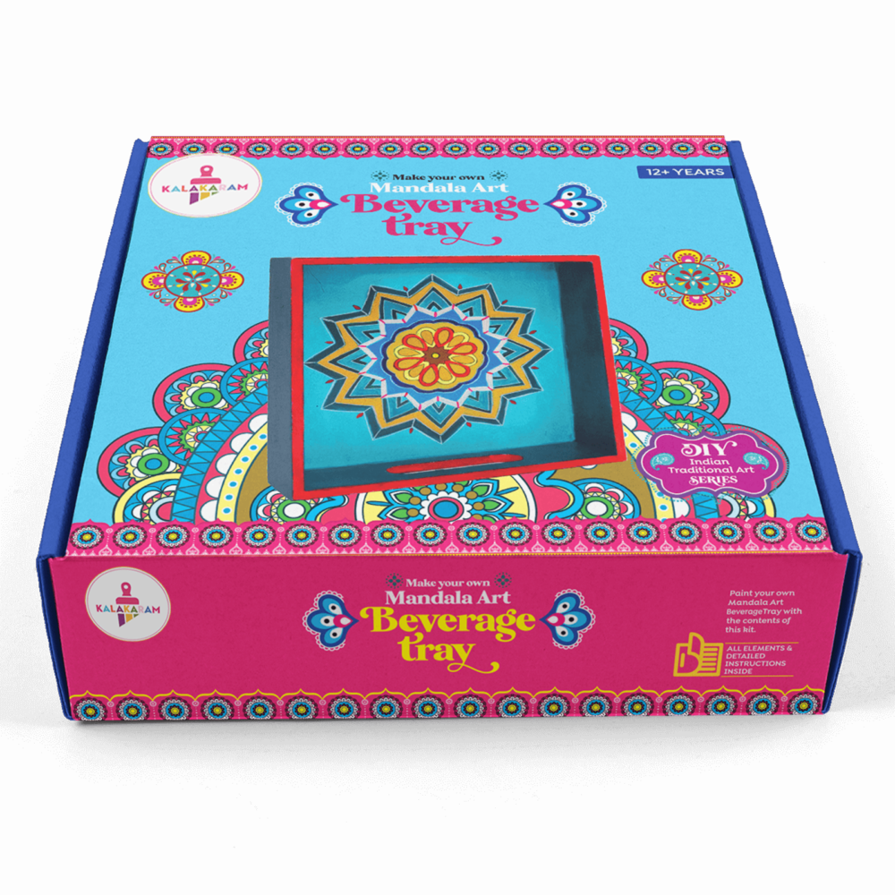 Kalakaram Make Your Own Mandala Art Beverage Tray DIY Kit