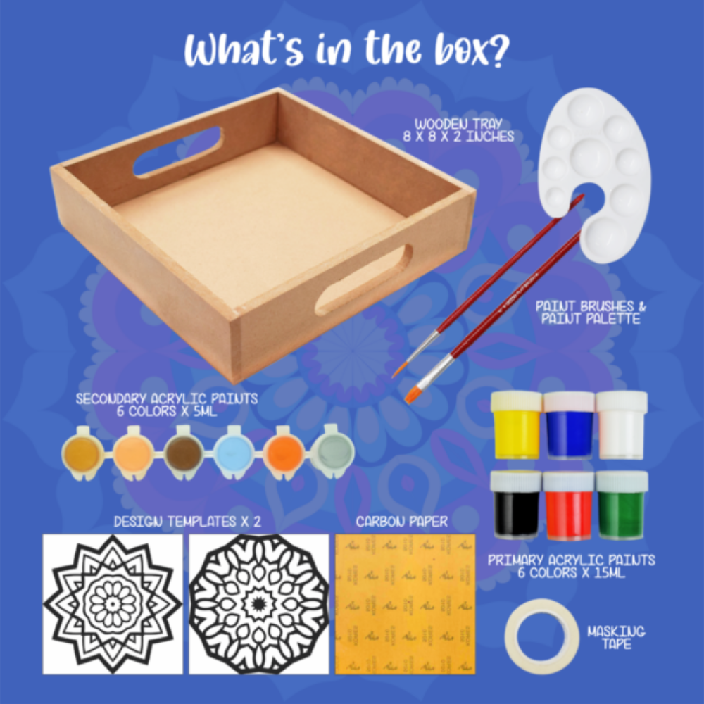 Kalakaram Make Your Own Mandala Art Beverage Tray DIY Kit