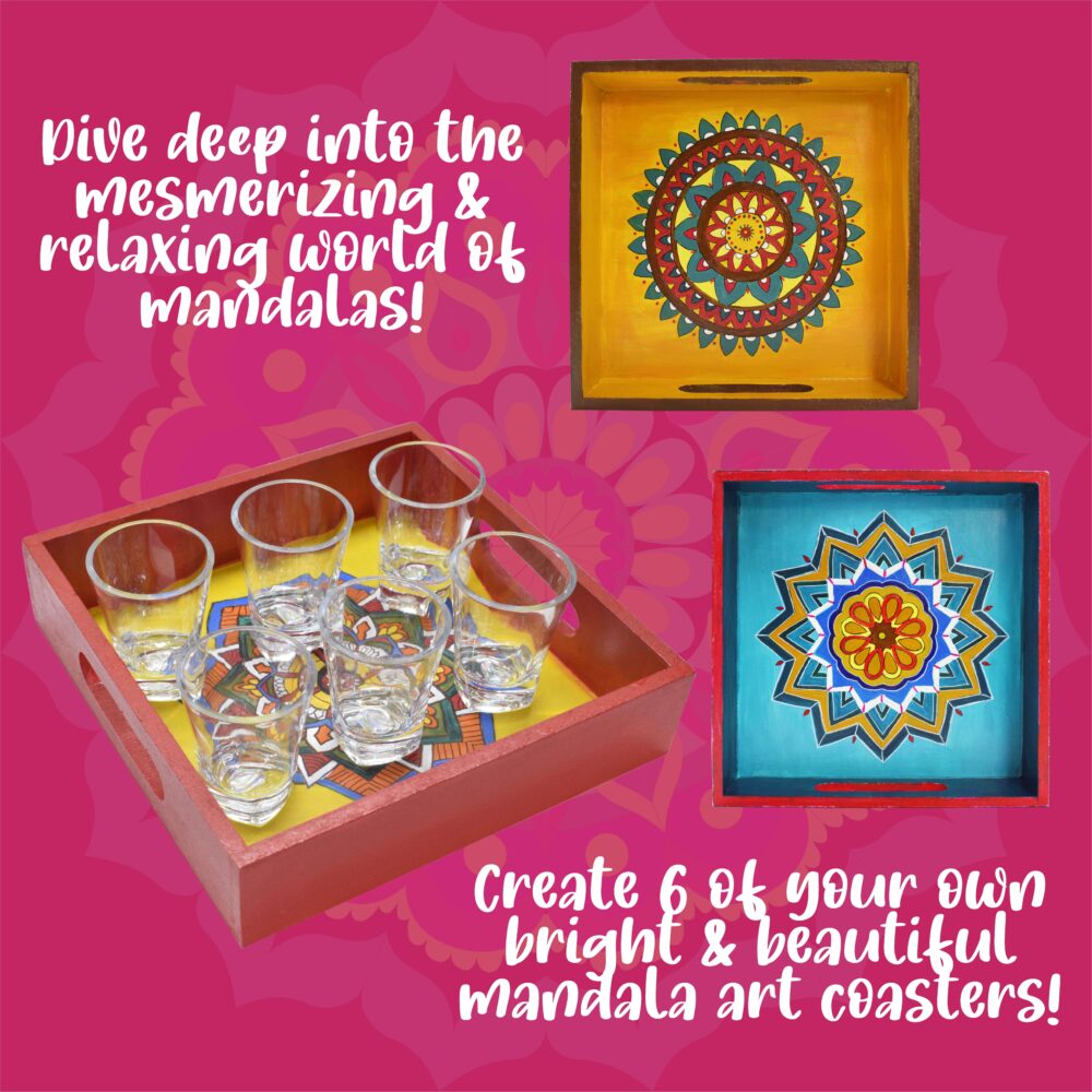 Kalakaram Make Your Own Mandala Art Beverage Tray DIY Kit
