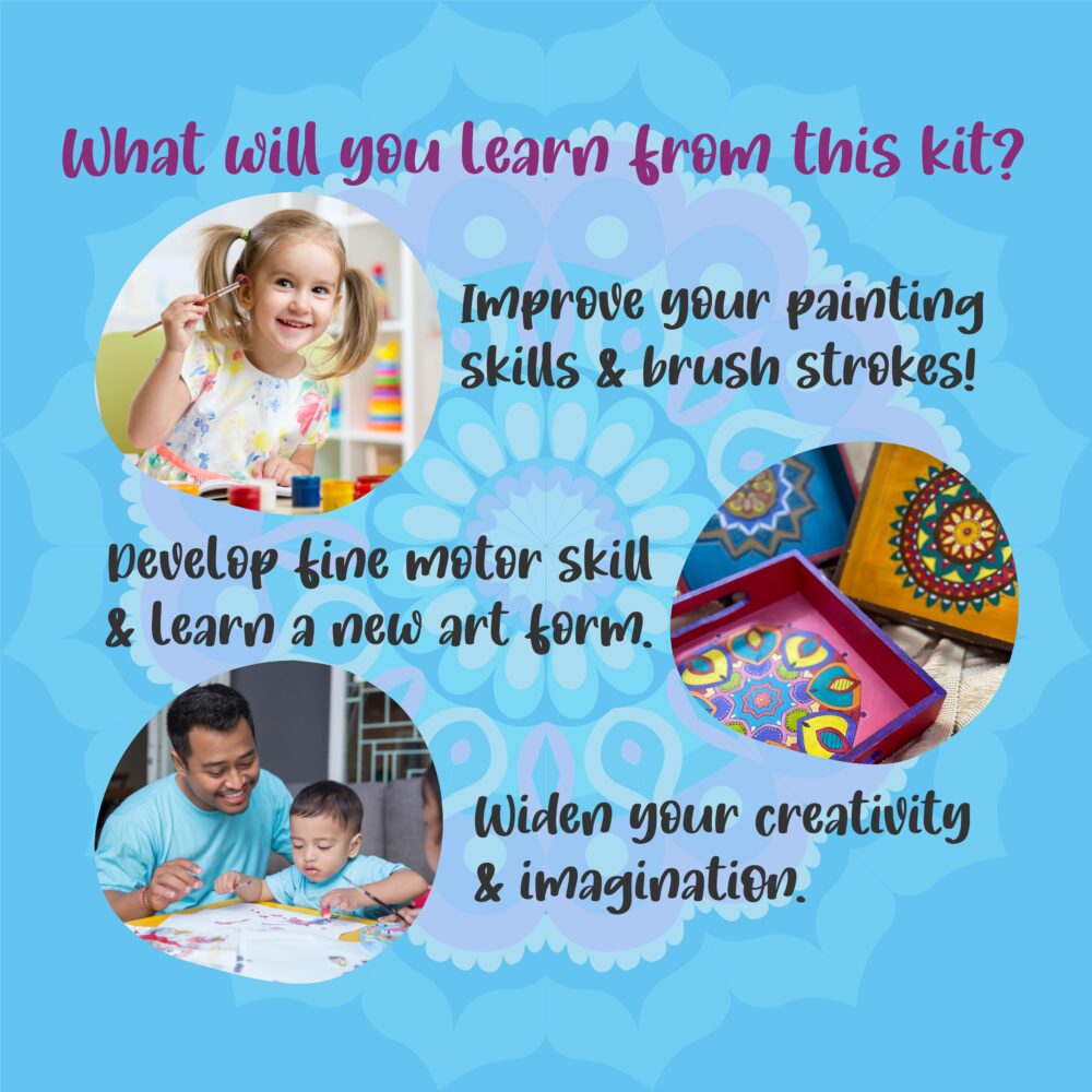 Kalakaram Make Your Own Mandala Art Beverage Tray DIY Kit