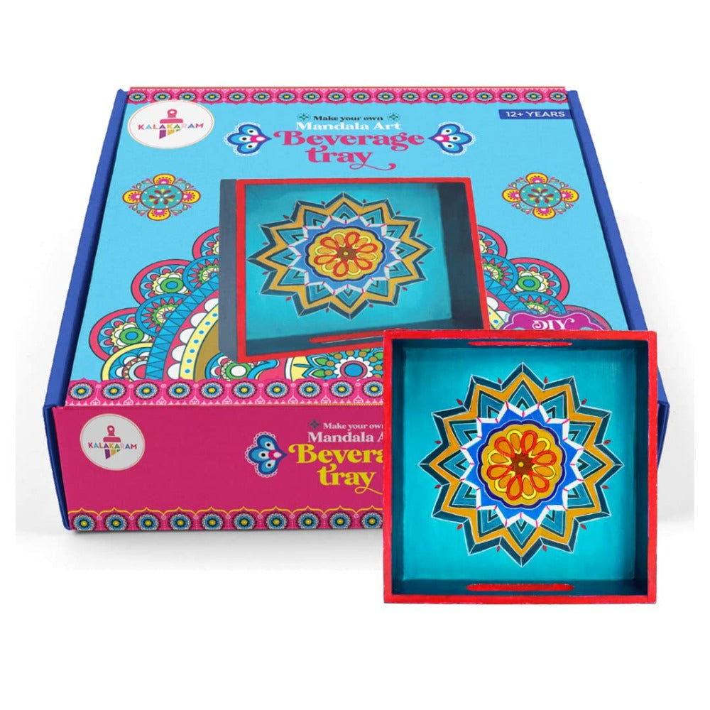 Kalakaram Make Your Own Mandala Art Beverage Tray DIY Kit