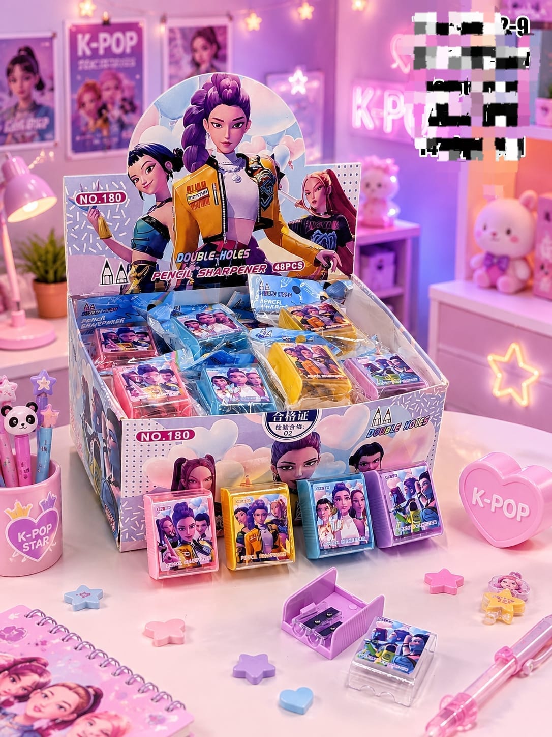 K-POP Double Hole Pencil Sharpener | Cute Cartoon Sharpener for Kids & Students
