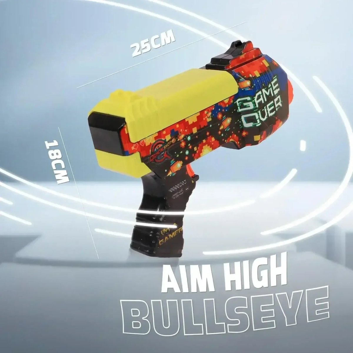 Quickshot Game Over Foam Dart Blaster – 70 Ft Range Toy Gun for Kids 8+