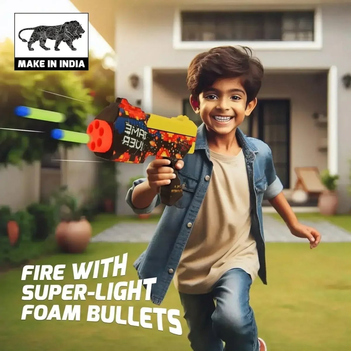 Quickshot Game Over Foam Dart Blaster – 70 Ft Range Toy Gun for Kids 8+